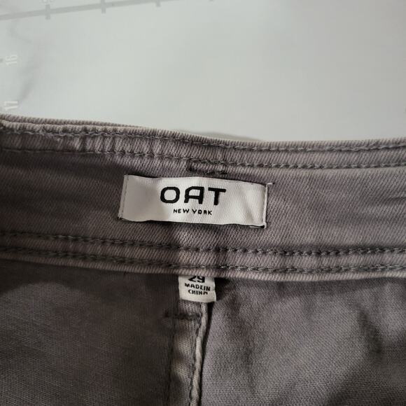 Oat High Rise Wide Leg Jeans Size 29 Gray Pants Crop Light Faded Denim 28x28 - Picture 7 of 10